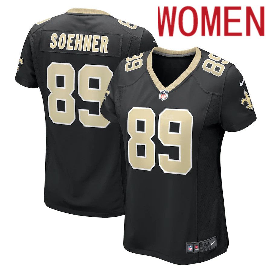 Women New Orleans Saints #89 Dylan Soehner Nike Black Game NFL Jersey->women nfl jersey->Women Jersey